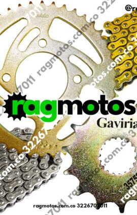 kit arrastre original suzuki gs 125 gn 125 cadena reforzada dorada orrinada