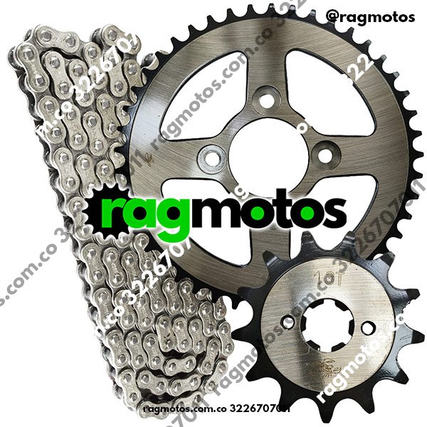 kit arrastre original apache 200 tvs cadena reforzada dorada orrindada