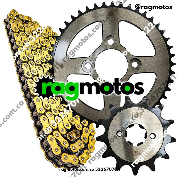 kit arrastre original apache 200 tvs cadena reforzada dorada orrindada