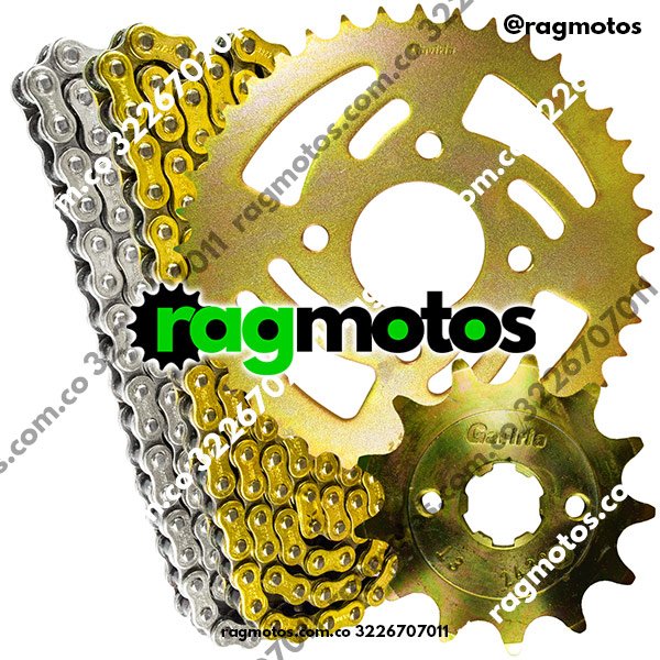kit arrastre original tvs hunk 160 cadena reforzada dorada orrinada repuesto moto