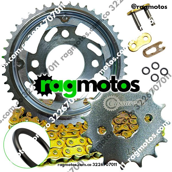 kit arrastre original honda xblade 160 cadena reforzada dorada orrinada